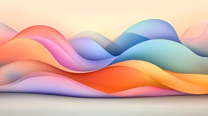 Poster - Mesmerizing abstract background design featuring undulating wavy iridescent shapes in warm vibrant saturated colors a highly detailed futuristic and surreal digital art composition