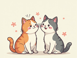 Poster - Cute Cartoon Cat Illustrations Created Using Generative Artificial Intelligence Technology With Humor Incorporated Into Its Design Features. 00003