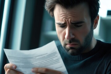 Poster - A person studying or reflecting near a window, possibly with important news