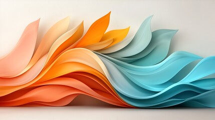 Poster - Ethereal Iridescent Waves in Serene Pastel Landscape   Abstract Digital Art Composition with Soft Flowing Shapes and Dynamic Fluid Motion in Dreamlike Surrealist Aesthetic
