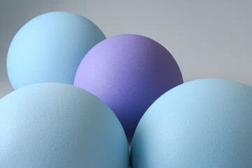 Poster - Three pastel-colored spheres arranged in a gentle curve, creating a calming visual.
