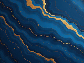 Poster - Creates A Marble Texture Background With Dark Blue And Gold Veins, Suitable For A Wave Design Banner. 00003