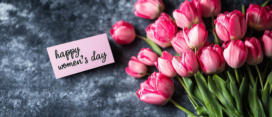  Photo on the theme of International Women's Day. The inscription 