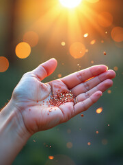 Poster - Create A Soft Focus Effect By Layering Glitter And Bokeh Elements Over A Subtle Abstract Background Of Natural Sunlight. 00002
