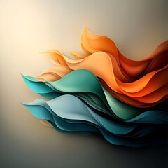 Poster - Mesmerizing Prismatic Undulations in Vibrant Azure and Emerald Hues   Abstract Background with Fluid Dreamlike Digital in Captivating Colors and Contemporary Design