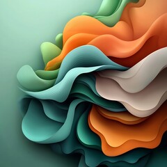 Poster - Captivating abstract background featuring undulating prismatic forms in a harmonious blend of vibrant azure and emerald hues creating a dreamlike and mesmerizing digital with a transcendent