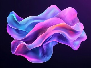 Poster - captivating kaleidoscopic abstract background featuring shimmering translucent wavy forms in vibrant