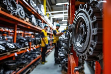 Poster - A person working on industrial equipment in a factory setting