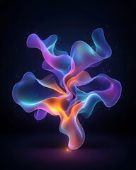 Poster - Mesmerizing abstract design featuring fluid iridescent forms coalescing into a hypnotic kaleidoscopic motif with a vivid jewel toned palette and vibrant contrasts  Intricate