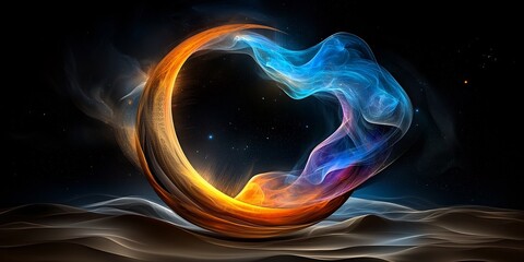 Poster - Mesmerizing abstract fractal patterns in a captivating luminescent display with a dreamlike surrealist influence and high definition clarity  Experimental digital glitch art creates a transcendent