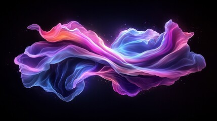 Poster - Captivating Iridescent Abstract Design with Undulating Chromatic Luminescent Patterns   Visually Striking Shimmering Display of Ethereal Energy and Mesmerizing Textures in Experimental Digital Art