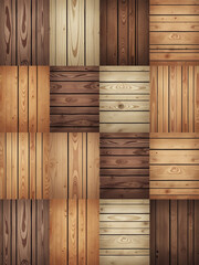 Poster - Collection Of 15 Different Striped Wood Textures In Various Colors Used As Backgrounds For Creative Projects. 00003