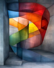 Poster - Breathtaking abstract design featuring prismatic geometric patterns in a captivating luminous spectacle