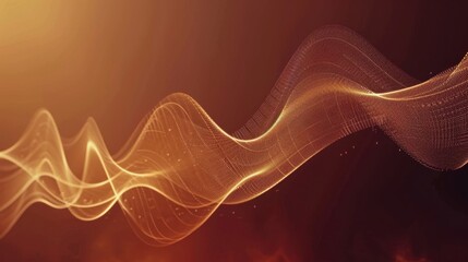 Poster - Elegant abstract wave design with golden tones and smooth curves, creating sense of movement and rhythm. Perfect for backgrounds or digital art projects