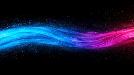 Poster - A Dynamic Blend of Organic Shapes and Geometric Patterns in Vibrant Blue and Pink Colors Against a Dark Background for Creative Designs and Visual Artistry