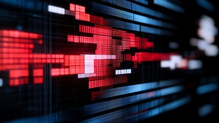 Poster - Captivating Blend of Digital Glitch Effects with Vivid Colors, Abstract Design, and Linear Patterns Suitable for Technology and Visual Art Projects