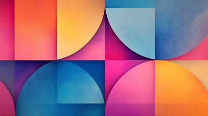 Poster - Captivating Abstract Composition Featuring Swirling Forms in Bright Gradient Colors of Pink, Blue, Orange, and Yellow, Creating a Visually Stunning Experience