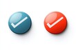 © Ева Поликарпова - Red and blue buttons with a check mark icon, often used for approval or confirmation