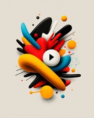 Poster - Vibrant Digital Doodle Depicting an Interconnected Online Community with Bold Gestural Marks and a Playful Optimistic Palette  This dynamic