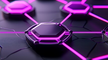 Fototapete - Dynamic Illustration of Interconnected Spheres with Neon Accents, Representing Technology Networks and Modern Connectivity Concepts