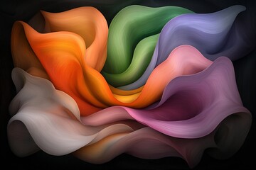 Poster - Captivating abstract expressionist composition with hypnotic swirling iridescent brushstrokes mesmerizing kaleidoscopic shapes luminous chromatic gradients