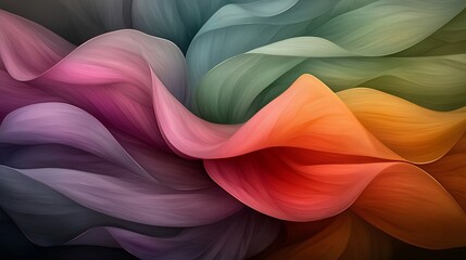 Poster - Captivating abstract featuring a visually stunning composition of flowing iridescent shapes and intricate geometric patterns in a vibrant shimmering color palette  Showcasing a surrealist