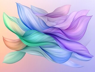 Poster - Captivating Iridescent Ribbons of Luminous Sapphire Emerald and Violet Colors Flowing Across a Tranquil Digital Painting with an Expressionistic Technique and High