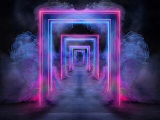 Poster - mesmerizing luminous iridescent shapes and formations in a hypnotic prismatic layout showcasing a ca