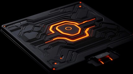 Poster - Mesmerizing Digital Maze Formation with Intricate Patterns and Glowing Highlights Perfect for Technology and Innovation Themes
