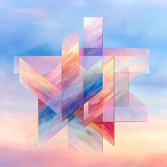 Poster - Mesmerizing abstract visuals with iridescent geometric structures vibrant kaleidoscopic patterns