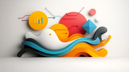 Poster - vibrant abstract shapes modern geometric patterns and dynamic lines and curves depicting the concept