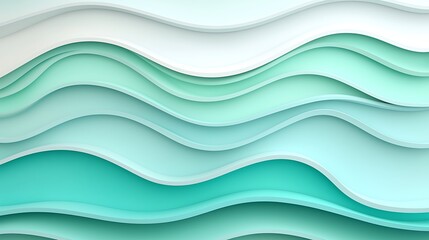 Poster - Smooth and Swirling Digital Background with Waves in Fresh Aqua Tones Perfect for Modern Designs and Creative Projects