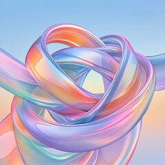 Poster - Mesmerizing Metallic Swirls Iridescent Cosmic Dance in Prismatic Splendor   An abstract captivating digital featuring a mesmerizing display of undulating