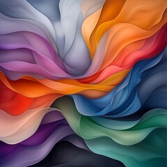 Poster - Shimmering Prismatic Abstraction A Dreamlike Organic Composition in Vibrant Digital Painting  Flowing iridescent forms dance across the frame in a mesmerizing display of color and light