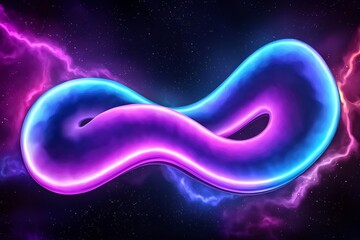 Poster - Captivating abstract featuring undulating iridescent shapes in a mesmerizing shimmering composition with captivating color gradients and hypnotic geometric forms