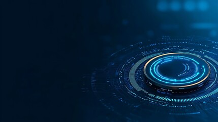Poster - Abstract Digital Representation with Vibrant Circles and Lines on a Dark Background, Ideal for Technology and Innovation Themes