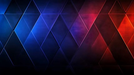 Poster - Vibrant Explosion of Geometric Shapes in Shades of Red and Blue Creating an Eye-Catching Visual for Modern Digital Backgrounds and Creative Projects