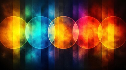 Wall Mural - Colorful abstract circles with gradient background.