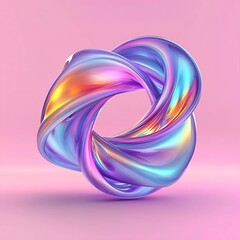 Poster - Mesmerizing Swirling Iridescent Prismatic Design in Vibrant Jewel Toned Digital Painting with Ethereal Cosmic Aesthetic and Futuristic Textures