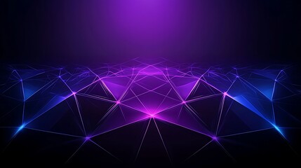 Fototapete - Abstract Representation of Neural Network Structure with Vibrant Purple and Blue Lights Creating a Digital Landscape of Interconnected Nodes and Edges