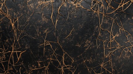 Poster - Abstract dark texture with tangled natural vines and organic elements