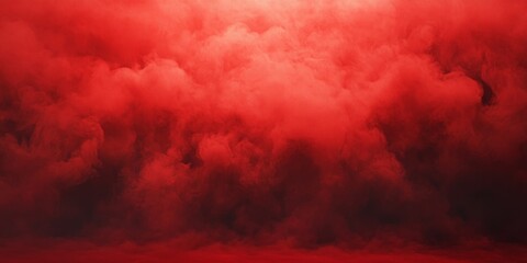Poster - A deep, saturated red mist enveloping a lively red backdrop forms a bold and striking foundation. This intense red haze enhances the vibrant red background.