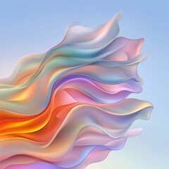 Poster - Captivating abstract featuring mesmerizing undulating forms in a visually striking iridescent composition with prismatic color gradients hypnotic light refractions and a dreamlike surreal atmosphere