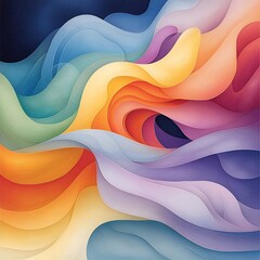 Poster - Captivating abstract featuring mesmerizing undulating iridescent shapes in a glimmering highly detailed digital composition with an Expressionist inspired ethereal cosmic realm