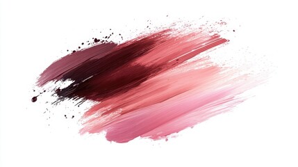 Poster - Vibrant Colorful Brush Strokes in Red and Pink Shades on White Background