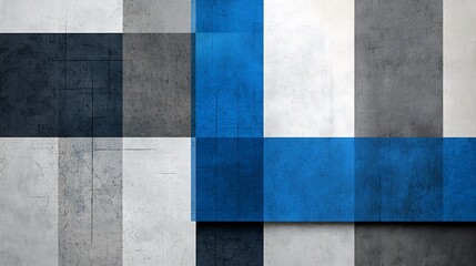 Poster - Abstract Digital Landscape Composed of Layered Squares in Shades of Blue and Gray, Ideal for Backgrounds and Designs in Modern Creative Projects