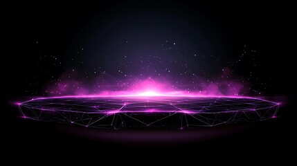 Fototapete - Abstract Digital Landscape with Glowing Grid Elements and Soft Light Effects Perfect for Futuristic and Technology Backgrounds