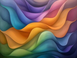 Leinwandbilder - Vibrant abstract painting with flowing luminous waves of color and hypnotic iridescent forms in a mesmerizing kaleidoscopic composition