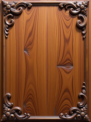 Poster - Background Features A Warm, Richly Textured Wood Grain Pattern Adorned With Intricately Carved Wave Motifs. 00003