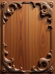 Poster - Background Features A Warm, Richly Textured Wood Grain Pattern Adorned With Intricately Carved Wave Motifs. 00002